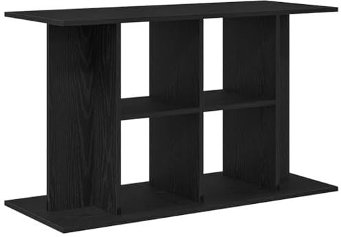 vidaXL Aquarium Stand Black Oak - Engineered Wood Fish Tank Cabinet 100x40x60 cm with Ample Storage and Modern Sleek Design
