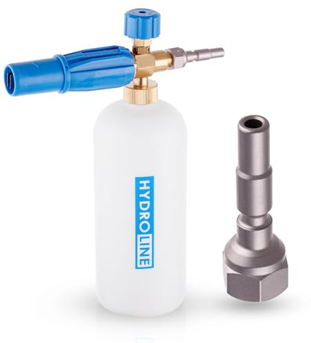 HYDROLINE Schaumlanze Hochdruck Schaumkanone Düse kompatibel mit Hochdruckreiniger Kranzle 1050 XA 15 XA 1 D10, 1000ml 60°C, Schaum- und Strahlregulierung, Blau