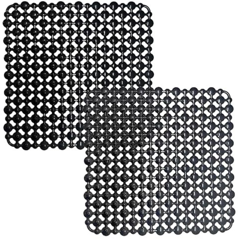 Echehi 2 Confezioni di Tappetino Lavello Cucina, 27 x 27cm, Fai da Te per Tappetini Lavello Cucina, Tappetino Cucina a Drenaggio Rapido per Piatti, Bicchieri, Verdure. Nero