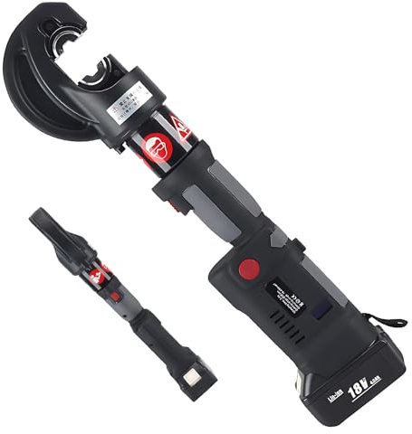 CIELOBLOEN Pressatrice Multistrato a Batteria 18V | Pinza Crimpatrice Idraulica Elettrica con LED | 12 Matrici Intercambiabili per Cavi Auto e Impianti Elettrici