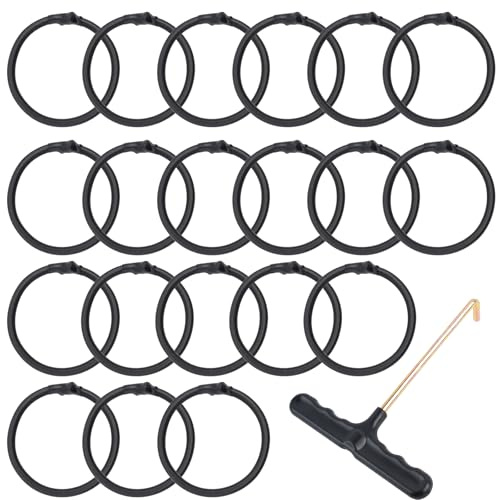 Milkary Trampolin-Ersatz-Bungee-Seile, schwarz, elastische Trampolin-Seile mit Montagewerkzeug für Reparatur, Sicherheits-Reparatur-Set, universell passend für die meisten Trampoline, 20 Stück