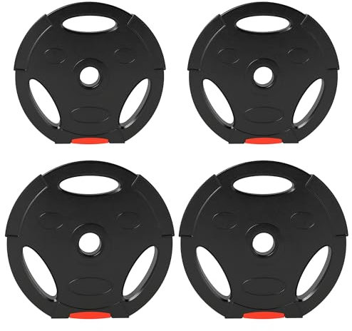 SPORTNOW Olympic Weight Plates Set, Barbell Plates Disc with 2.5cm Holes, for Home Gym, Weight Lifting Strength Training, 2 x 7.5kg, 2 x 5kg, Black