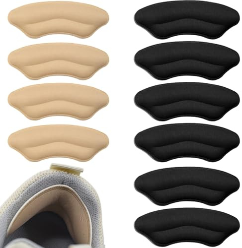 SiumPklay 5 Pair ​Heel Cushion Pads, ​Shoe Heel Grips Pads ​Self-Adhesive Heel Cushion Pads ​Soft Heel Grips for Shoes Too Big ​Anti-Slip Inserts for High Heels Running Shoes Boots Flats & Sneakers​​