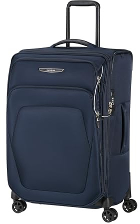Samsonite Spark SNG Eco - Softside Suitcase 67 cm Medium - Trolley Suitcase with 4 Wheels, TSA Lock, Lightweight & Expandable - Blue (Midnight Blue)