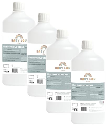 BABYLOU CARE Kochsalzlösung 4x1L in Flasche | NaCl 0,9% isotonisch | Nasen- & Augenhygiene für Babys, Kinder & Erwachsene | Äußere Nasenspülung