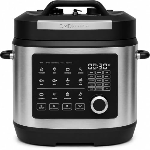 DMD Collective - 6L Pressure Cooker, 23-in-1 Electric Multi-Cooker | 23 Cooking Functions, One-Pot Meals, Slow Cook, Steam, Sauté, Rice And Yoghurt Modes, Keep Warm, Dishwasher-Safe, Recipe Book