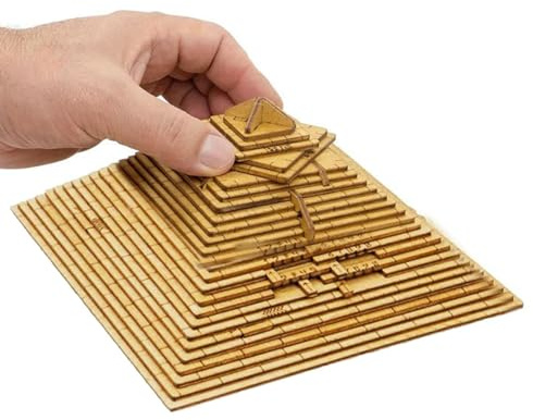 Pyramiden-Puzzle – 3D-Puzzle in 3D, feine Konstruktion, mehrstufiges Schwierigkeitsherausforderung, kompaktes Lernpuzzle für kognitive Fähigkeiten | für Mädchen,