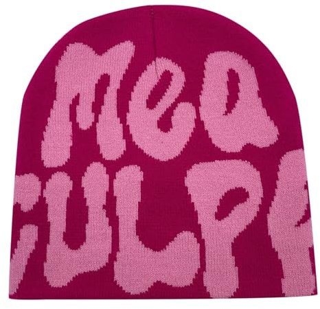 MEA Culpa Mütze Damen Wintermütze Beanie Weiche Warm Bequem Mütze Winter Frühling Herbst Fashion Streetwear Skater Strickmütze Y2k Beanie