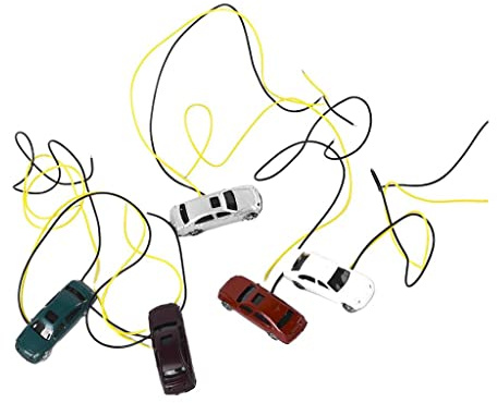 getuse Beleuchtete Modellautos Maßstab 1:150 für N TT Spur - 5er Pack Miniatur-Autos mit LED für Diorama