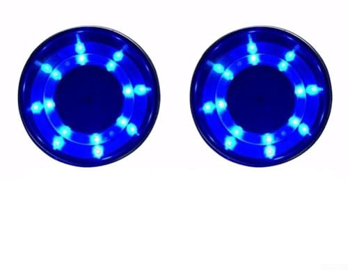 Lot de 4 porte-gobelets en acier inoxydable avec LED lumineuses - Idéal pour les aventures en bateau ou l'utilisation d'un véhicule - Bleu