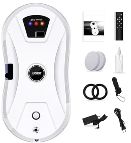 Osmo™ RoboClean Fensterputzroboter mit Sprühfunktion – Fensterreinigungsroboter mit Fernbedienung, automatische Reinigungsmodi, Sicherungsseil, für glatte Fenster, Spiegel & Fliesen