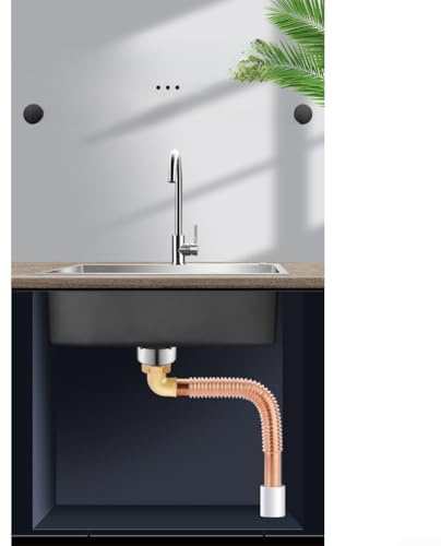 Tuyau d'évacuation en cuivre 51 cm pour baignoire avec raccord raccord et joint mobile pour une installation flexible