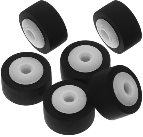 ULTECHNOVO Rulli di Pressione per Registratore Cassette, 6 Pezzi, Plastico Nero, Robusti e Stabili per Riproduttore Cassette e Registratore Portatile