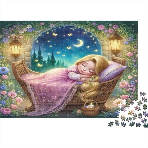 Sleeping Princess Puzzles 1000 Teile Schwer Puzzle Spielzeug Lernspiel Impossible Sleeping Rapunzel Girl Herausforderungsspielzeug Für Erwachsene Und Kinder in Bewährter 38x26cm/1000pcs