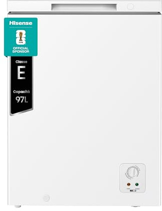 Hisense HCF100E NUOVO Congelatore a Pozzetto con capacità 97 litri, Silenzioso MAX 40 dB, Bianco