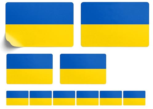 10 Stück Flaggen Aufkleber Ukraine Set Sticker Ukrajina Autoaufkleber - Offsetdruck