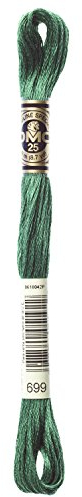 DMC 117-699 Stickgarn, 6 Stränge, Baumwolle, Weihnachtsgrün, 8,7 m