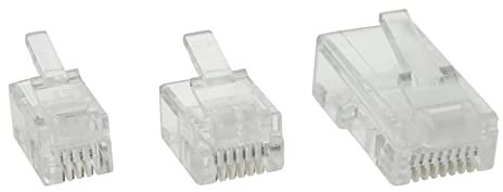 InLine 73098R 100er Pack Modularstecker, 8P8C RJ45 zum Crimpen auf Rundkabel (ISDN)