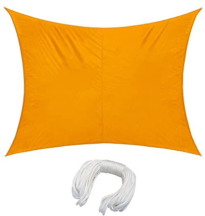 jarolift Voile d'ombrage Pare-Soleil rectangulaire, Hydrofuge, Brise-Soleil pour terrasse, Jardin, Balcon, Tissu Polyester 400 x 200 cm, Jaune