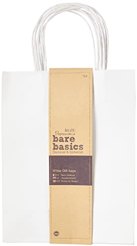 Docrafts Bare Basics große Geschenktasche, weiß, 5 Stück
