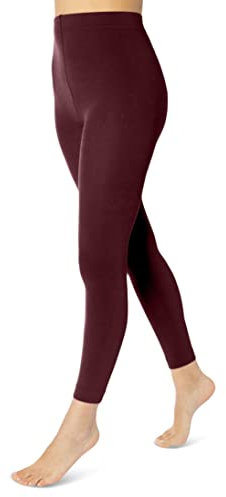 sockenkauf24 Damen THERMO Leggings mit Innenfleece extra warm Winter Leggings WP (38/40, Bordeaux Rot)