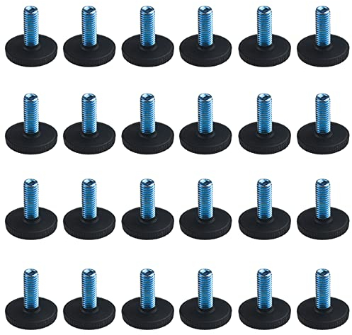 TOVOT M8 24 Pièces Pied de Meuble Reglable Pieds de Nivellement pour Chaise de Table Pieds de Meubles à Visser avec des Noix (2.7×2.8cm)