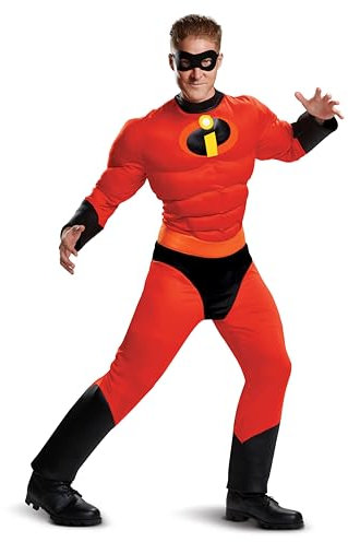 DISGUISE 66844D Mr. Incredible Costume classique pour adulte Taille Disney, Rouge, XL