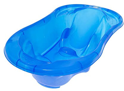 TEGA BABY Comfort profilierte Kinderbadewanne von 0 bis 15 Monate 2 Nutzungsarten anatomische Form mit Ablaufstöpsel und Temperaturanzeige TÜV geprüft 97x55cm Grau