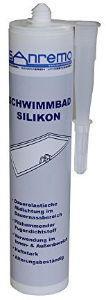 6x 310ml SANREMO SCHWIMMBADSILIKON nach RAL-CLASSIC® Farbtöne ca. RAL 9010