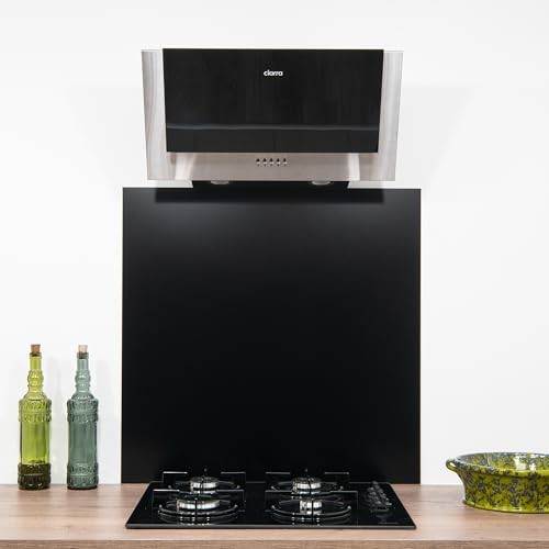 Fond de hotte/Crédence Aluminium Noir - 9 tailles - Hauteur 60 cm x (Longueur 80 cm)
