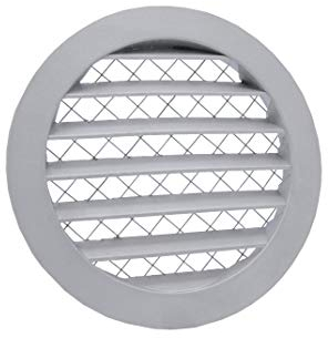 SYSTERM Aluminium Lüftungsgitter Abluftgitter Rund Gitter mit Insektennetz. Alugitter (Ø 150)