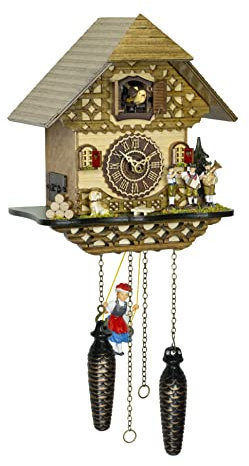 Trenkle Quarz Kuckucksuhr Schwarzwaldhaus mit Musik und Schaukel TU 4262 QMS