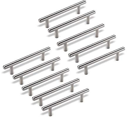 Ebeta 10er Maniglie antipanico, Maniglie per mobili Maniglia per barra Maniglie per inferriata, la maniglia del cassetto Maniglia per cucina in acciaio inossidabile Ø 12 mm (distanza del foro - 96 mm)