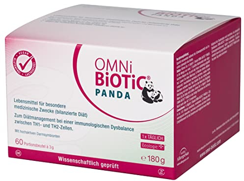 OMNi BiOTiC PANDA | 60 Portionen (180g) | 4 Bakterienstämme | 3 Mrd. Keime pro Tagesdosis | Pulver | Vegan | Glutenfrei | Lactosefrei | Zur täglichen Anwendung | Geeignet für Mutter und Kind