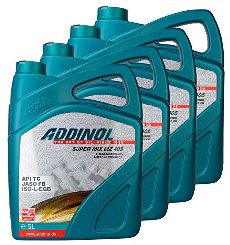 4X Addinol Motoröl Motorenöl Motor Motoren Motor Oil Engine Oil 2-Takt Super Mix Mz 405 (Rot Gefärbt) 5L