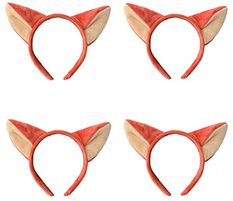 Lurrose Halloween-Haarbänder, 4 Stück, Fuchsohren, Tierohren, Haarreifen, niedlicher Kopfreifen, kreatives Cartoon-Haar-Accessoire für Cosplay, Party, Festival