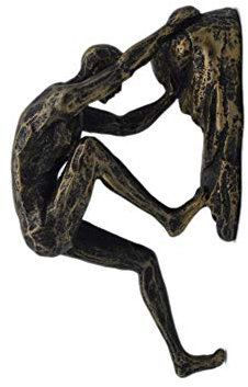 XMGoodday Harz Skulptur Klettern Mann Wand Skulptur Kreative Hand-Fertige Wandkunst Wohnkultur Skulpturen Statuen-G