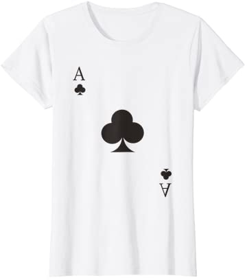 Damen Kreuz Ass Kostüm Spielkarte Kartenspiel Poker Skat Karneval T-Shirt