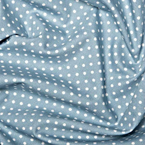 100% Cotton 3mm Polka Dot * Rose & Hubble * Superior Poplin Fabric in 40 Colours (Pale Blue) (ONE METRE)