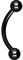 PIERCINGLINE Chirurgenstahl Banane 2 KUGELN Gebogener Piercing Stab Augenbraue Intim Brust Ohr Schwarz 3 x 1,2 x 12 mm