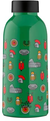 MamaWata - Borraccia Termica 470 ml in Acciaio Inox, Bottiglia Termica 24h Cold 12h Hot Ermetica, Borraccia Personalizzata Rome, Borracce Termiche Bambini Ragazzi Adulti BPA Plastic-Free 18,5H cm