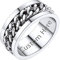 PROSTEEL Herren personalisiert Bandring Edelstahl Größe 62 massiver Spinner Kette Ring 8mm breit Hip Hop Biker Ring für Männer Jungen Fingerringe für Freundschaft Verlobung
