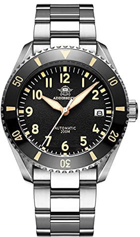 ADDIESDIVE Flieger taucheruhr Herren Automatische Uhr Edelstahlarmband H9