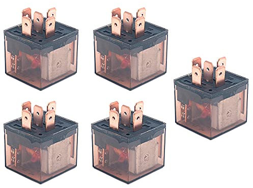 ANCLLO Auto Automotive Universal Transparent Relais 12V 80A SPDT 5Pin Schalter Pack von 5