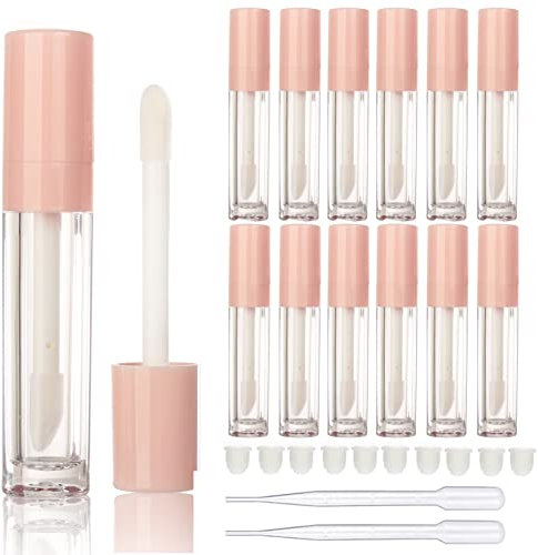 COSIDEA 14pcs empty 8ml big wand lip gloss tube concealer tube packing (pink)