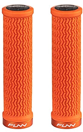 Funn Holeshot Mountainbike-Griffe mit Einzelklemmung, Innendurchmesser von 22 mm, Griffenden gehärtet (Orange)