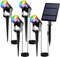 T-SUNUS Gartenstrahler Solar RGB, Solar Gartenleuchte Gartenlampe Solar für außen mehrfarbig mit 6 RGB Farbwechsel IP65 wasserdicht 4 Stück