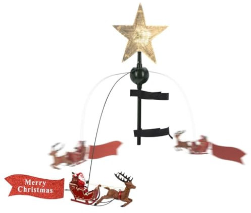 ESTRELLA CON LED PARA CORONAR ÁRBOL DE NAVIDAD CON MOVIMIENTO. 22x8x51cm