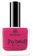 alessandro HYBRID Lack Pink Melon - kräftige Pink-Nuance und feinen Glitzerpartikeln - In nur 3 Schritten - perfekte Nägel ohne LED -bis zu 10 Tagen halt! 8 ml