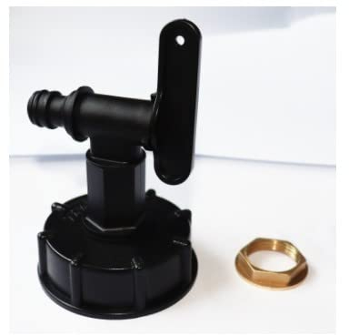 Wasserhahn für Regentonne, Regen Amphore Regenfass Wasserspeicher mit 3/4 26,44mm Gewinde Wasserhahn und Verbindung, mit Dichtung, Kunststoff und Hahnanschluss Auslaufhahn Zubehör Adapter
